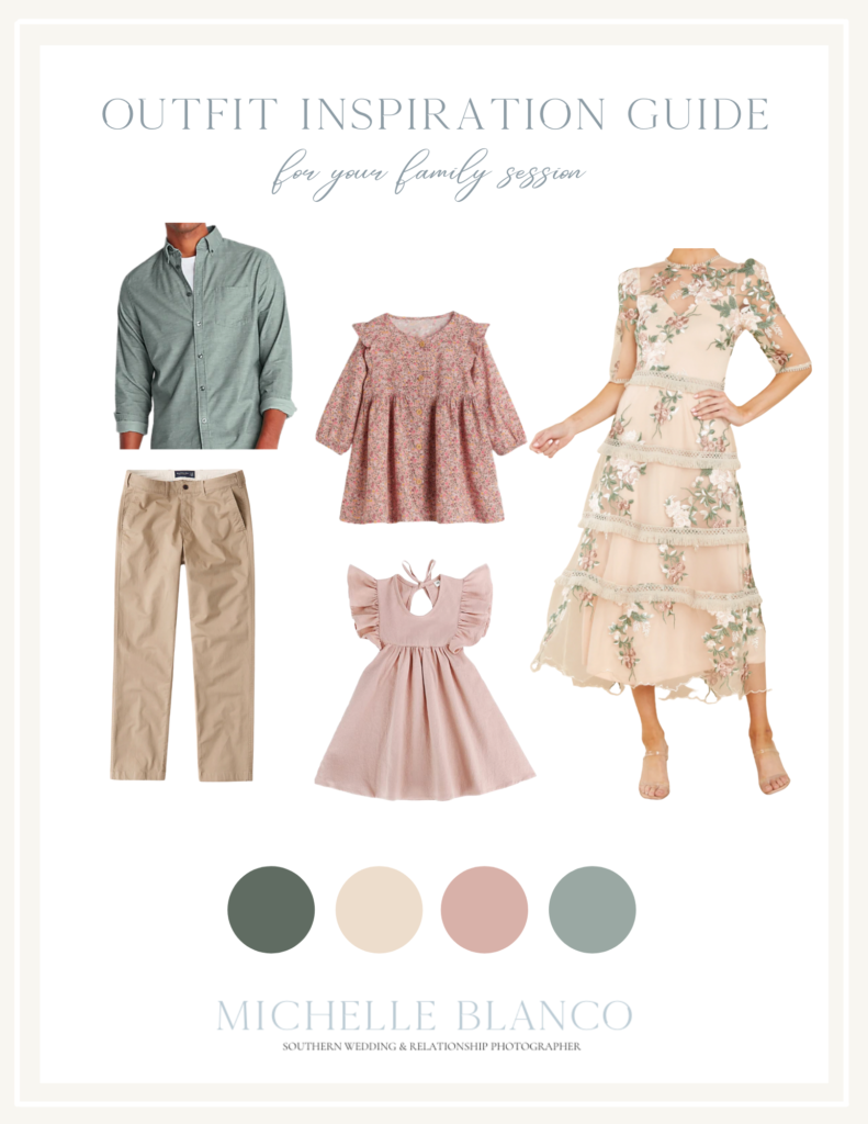 Pink color palette for family photos