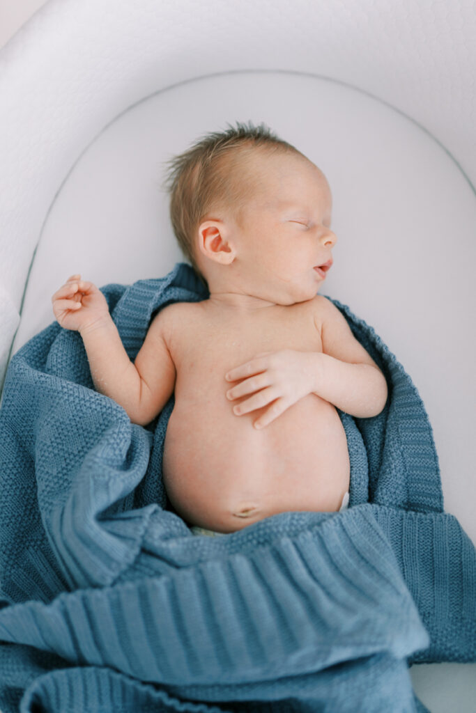 newborn photos in white studio